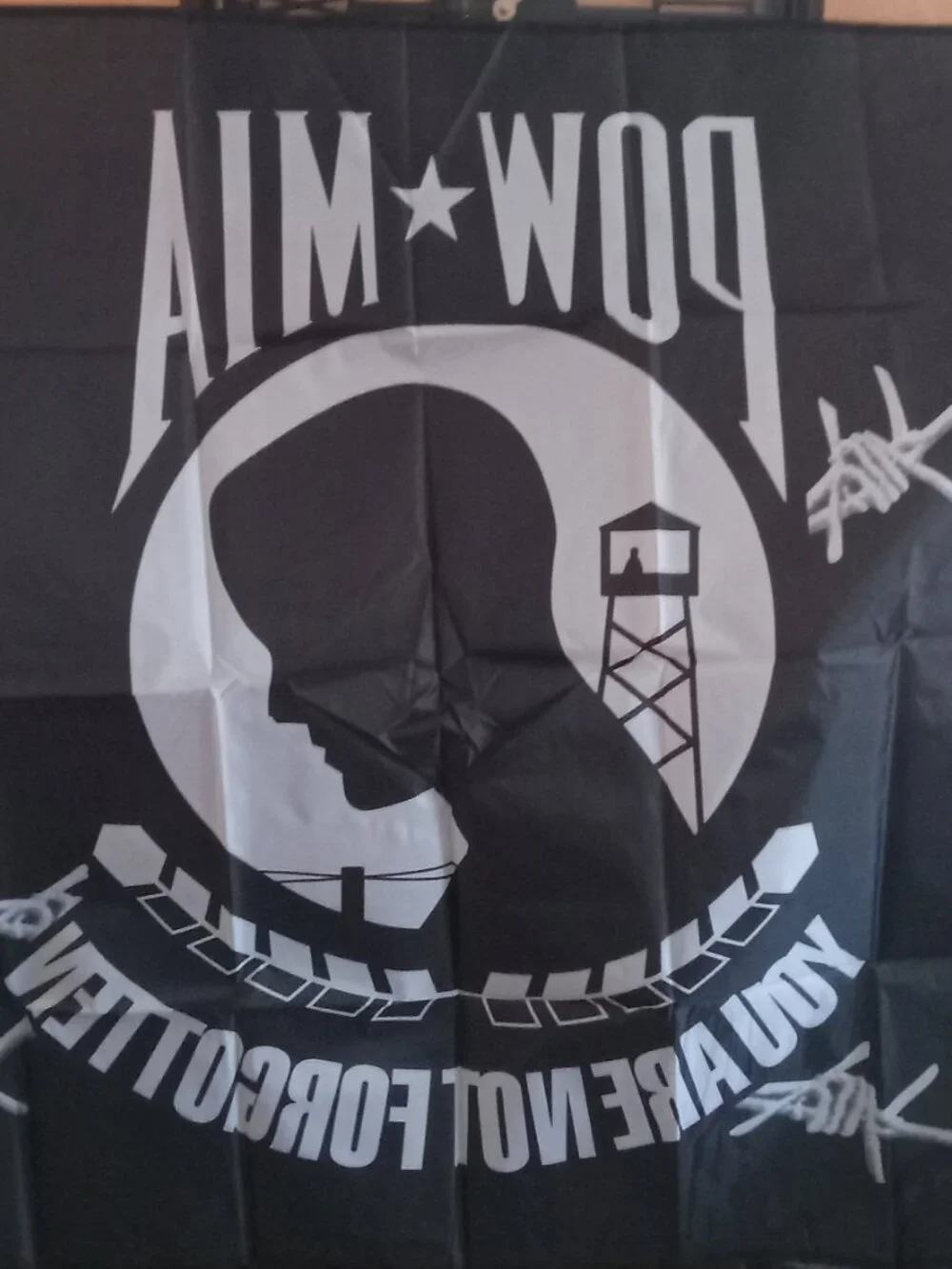 POW MIA Black Barb Wire 3x5 American Flag
